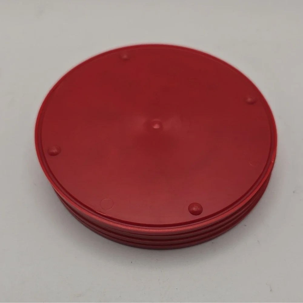 Coca-Cola Christmas Wreath Coaster Set of 4 Red Plastic 1991